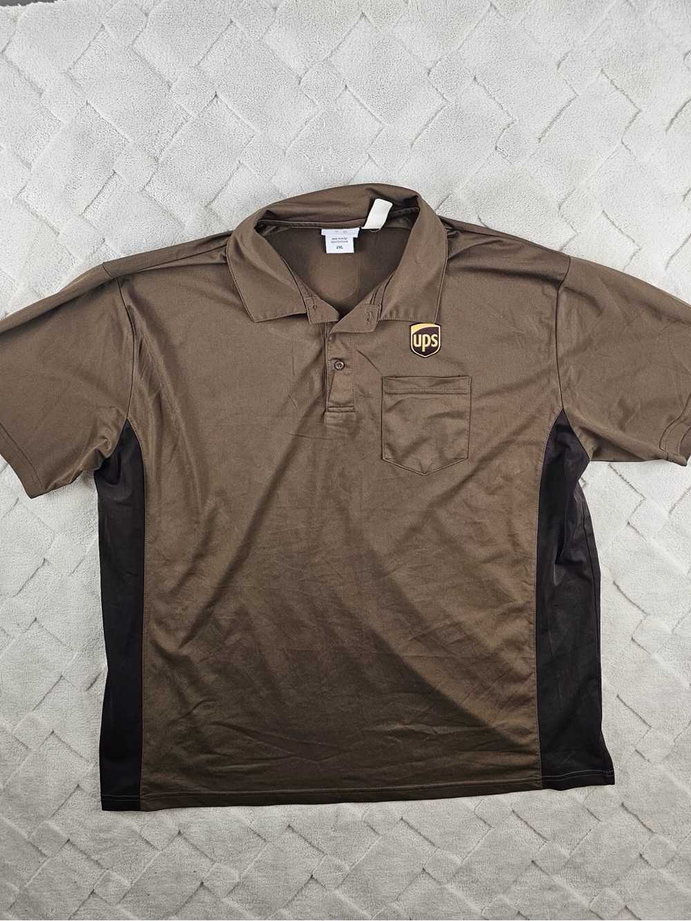 Wear Gaurd UPS Employee Uniform Polo Shirt Mens 2XL Brown